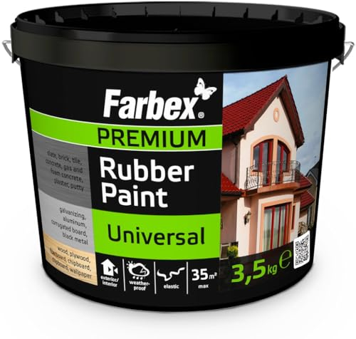 FARBEX Universale Gris Rapide 3,5 kg - Peinture caoutchouc étanche - Noir