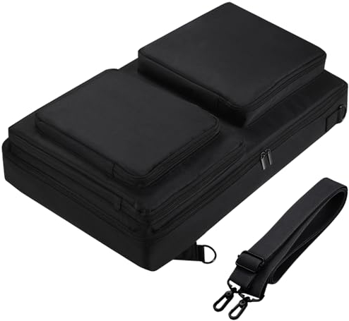 Seracle Carrying Case Portable Bag Travelling Case Compatible with DDJ-SR2 / DDJ-REV1 / S4 MK3 / Mixtrack Platinum FX/Inpulse 500 Portable Controller and DJ Headphone (Black)
