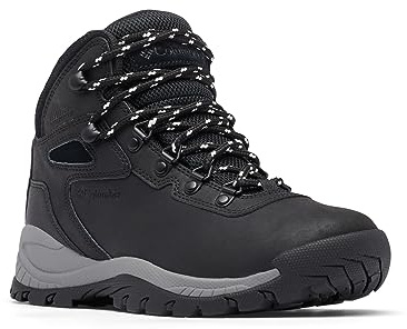 Columbia Newton Ridge Plus, Scarponi da trekking ed escursionismo di media altezza Donna, Black/Chalk, 36.5 EU