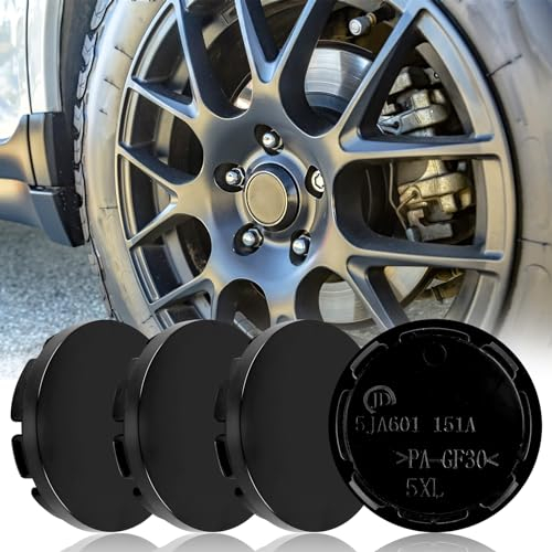 Nabendeckel 6 Stück,OD 56 mm Radnabenkappen Felgendeckel Felgenkappen Nabenkappen ABS Radkappen Auto Zubehör für Radnaben,Schwarz