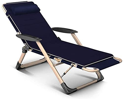 BROGEH Klappbarer Liegestuhl, robust, Sonnenliege, faltbar, Schwerelosigkeit, Liegestühle, wasserdicht, Chaiselongue, Liegestühle, Metall, für Terrasse, Fell, Outdoor, Büro, (blau3) Hopeful