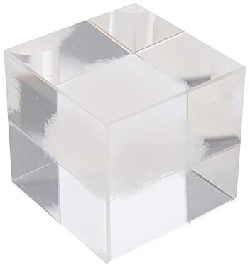 Cabilock Wolkenkristall Desktop-Cloud-Ornament Dekorationen Für Zu Hause Briefbeschwerer Würfel Kubische Kristallverzierung Gravierter Glaswürfel Nachtlicht 3D Schreibtisch Weißer Kristall