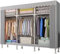 Kleiderschrank Tragbarer Kleiderschrank Aus Segeltuch, Stoffschrank, Faltbarer Kleiderschrank-Aufbewahrungsorganisator Mit Kleiderstange, für Schlafzimmer, Wohnzimmer, 168x46x173cm