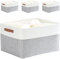 Mangata Extra Large Storage Boxes Set of 4,Fabric Organizer for Shelves Clothes Book Baby Toy(XL, Grey/white)