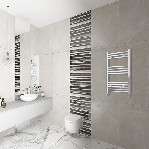 Acezanble Radiador Toallero de Agua, Calientatolla, Muy Fácil montado en la Pared de Baño (Cromado, 77x45 CM)