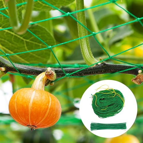 Rete per Piante Rampicanti 1.8m × 5m Rete Orto per Cetrioli Fagiolini Rampicanti con 50 Fascette Rete per Ortaggi Fiore Fagioli Pomodori Cetrioli e Altre Piante di Ortaggi