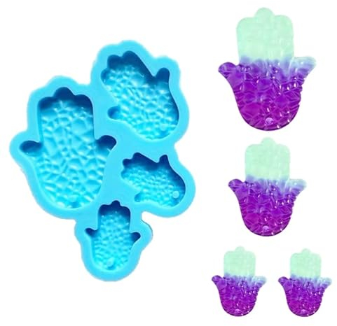 Moules en silicone pour résine, amulette de palmiers, moules en résine époxy pour main de Fatma, moule en silicone pour boucles d'oreilles, pendentifs, mains, bijoux et breloques