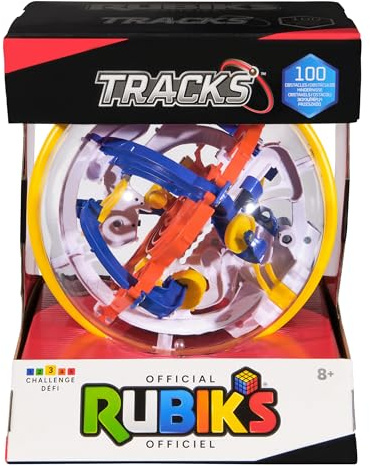 Rubik's Cube Rubik's Tracks 100 3D-Schwerkraft-Labyrinth und 3D-Puzzle-Spiel mit 100 Hindernissen, Problemlösung, herausforderndes Gehirn-Teaser, Fidget Spielzeug, ab 8 Jahren