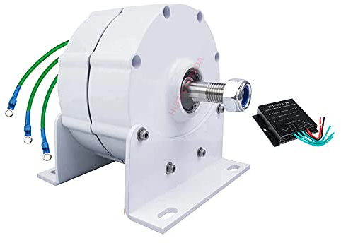 HUIZHITENGDA 400Rpm Permanentmagnet-Generator 1000W 12V 24V 48V Gearless Permanent Magnet AC Alternators Verwendung für Windturbine Wasserturbine (mit Basis),48v