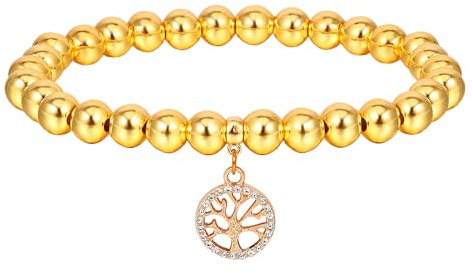 Manfnee Armband Damen Gold Baum des Lebens Armspange Armband Damen Schmuck kugelarmband