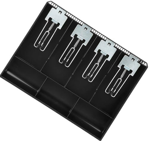 Denash Scatola per Cassieri Durevole, Vassoio per Inserti per Registratore di Cassa, Inserto per Registratore di Cassa per Negozio per Supermercato (Black)
