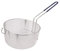 Cesta para freír de acero inoxidable, cesta redonda de malla inoxidable para freír, cesta de freidora de mango largo, colador de alambre para patatas fritas, cesta de red con asa, soporte para freír