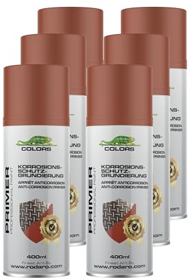 COLORS Korrosionsschutzgrundierung Sprühlack rotbraun 6er Set - 400ml Spraydose