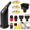 12 Stück Dampfreiniger Zubehör für Kärcher Easyfix SC1 SC2 SC3 SC4, Rundbürste, Flachbürste, Gebogene Düse, Hand-Dampfbürste, 3 Mikrofaser-Tuch, Schaberdüse