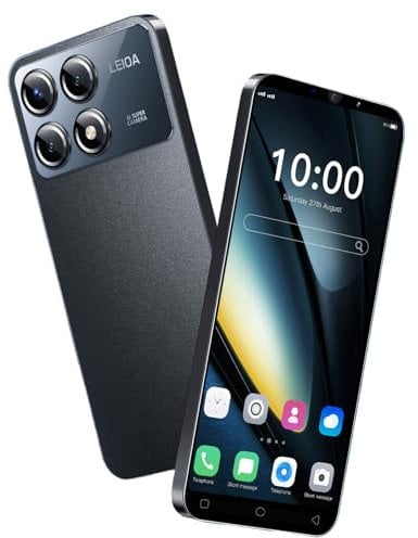 QrZrQ Cheap Mobile Phones, 5.0 inch Android Phone, 16GB(up to 128GB), Dual Camera, Dual SIM Free Unlocked, Face ID/WIFI/3.5mm Jack WCDMA/GSM Cell Phone (X6Pro-Black)