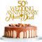 50th Wedding Anniversary Mum & Dad Cake Topper Gold Glitter Cake Toppers Picks for 50th Golden Wedding Anniversary Celebration Party Decorations Supplies