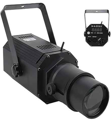 SUNBGRPYE Projecteur De Scène à Led, DMX512/Contrôle Manuel, Lumières Blanche/Chaude/Colorée, Ouverture Réglable + Distance Focale, Pour Disco, DJ, Mariage