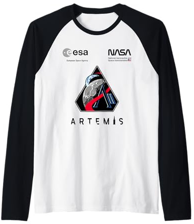 NASA Artemis II Mission Patch Worm und ESA Logo Raglan