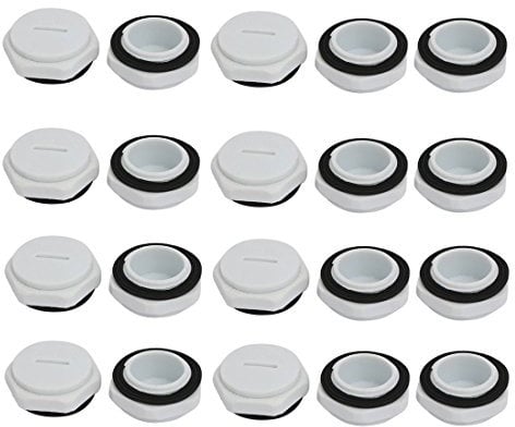 Sourcingmap M25 Nylon Male Threaded Cable Gland Screw End Cap Cover Gray 20pcs
