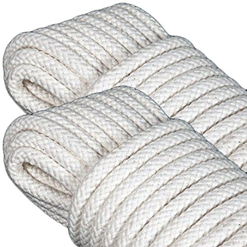 GF Home - Corde Tressée Multifonctionnelle - Cordes à Linge - Coton et Polyester - 2 x 10 Mètres - 6 mm - Blanc