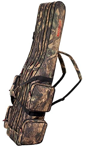 ARAPAIMA FISHING EQUIPMENT Allround Rutentasche Angeln Tasche mit 3 Innenfächern für Angelruten, Kescher und Rutenhalter - 125 cm - Camouflage