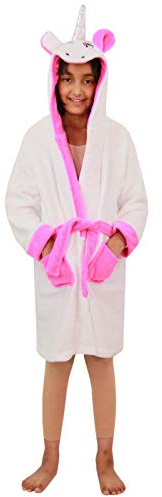 A2Z 4 Kids Unisex Super Soft 3D Animal Detail Bathrobe Dressing - Bathrobe Unicorn 121 Pink 11-12