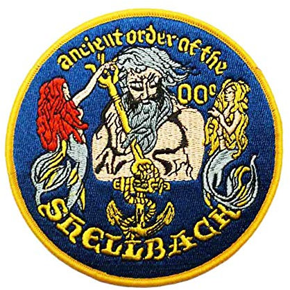 Cute-Patch Aufnäher, Motiv: Big US Navy Marines Crossing of the Equator, Shellback Military Patch, bestickt, zum Aufbügeln oder Aufnähen, Abzeichen, Antiker Orden, Shellback