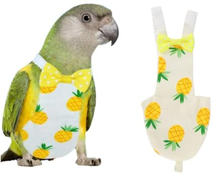 Oiseau de Compagnie Mignon Couche-Culotte Perroquet Couche-Culotte Volante Couche réutilisable pour perroquets Pigeons Fournitures pour Animaux de Compagnie(M -Jaune)