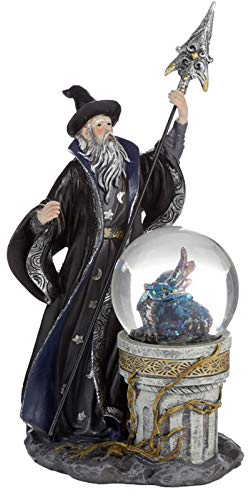 Puckator Spirit of the Sorcerer – Eisdrache Zauberer Schneekugel – Fantasy-Design – Heimdekoration – Kunststoff-Schneekugeln für Erwachsene – mit Echtglas – Schneekugel – Harz – Schöne Schneekugeln UK