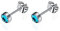 Artskin Boucles d'oreilles en titane G23 pour femmes filles boucles d'oreilles hypoallergéniques sans nickel 3mm boucles d'oreilles bleues pour oreilles sensibles