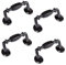 Hammer and Tongs - Offset Wrought Iron Door Handle - H115mm - Black - Pack of 4