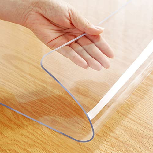 Protector de mesa de centro redondo transparente de 42 pulgadas, de PVC, de cristal, redondo, mantel de vinilo para mesa de comedor, mesa de reunión, mesa de jardín, mesa de pintura, escritorio,