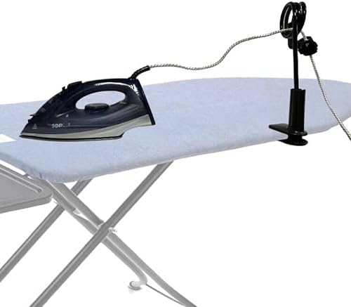 Universal Flexible Iron Cord Minder, Steam Iron Cord Holder for the ironing board helps keep the irons cord out of the way when in use - fits all standard ironing boards - No Irons, No Iron board