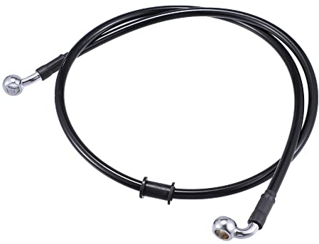 X AUTOHAUX 100cm AN3 M10 Auto Hydraulische Bremsleitung Ölschlauch Fitting 28° 90° Edelstahl für Auto Motorrad Dirt Rennrad Schwarz