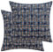 Kissenbezug Weihnachten 2 er Set, Qelus Weihnachtskissenbezug Kariert Schneeflocke 45x45cm, Dekorative Kissenhülle Kissenbezüge Baumwolle Polyester, für Wohnzimmer Sofa Schlafzimmer (Blau)