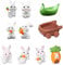 UESDU Tabletop Mini Statues Easter Bunny Figure Fairy Garden Accessories Rabbit Statues Micro Landscape Ornaments Kit Animals DIY for Decoration 10PCS