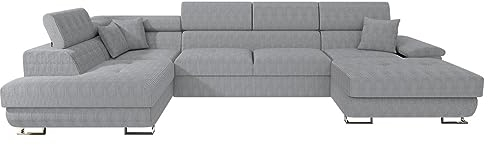 Mirjan24 Ecksofa Cotere Bis Cord, Eckcouch, Sofa mit Schlaffunktion und Bettkasten, U-Form Couch Farbauswahl Wohnlandschaft vom Hersteller (Poso 110, Seite: Links)