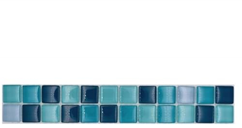 Mosaik Borde Bordüre Glasmosaik Mosaikfliese mix blau petrol türkis MOS88BOR-XCE95