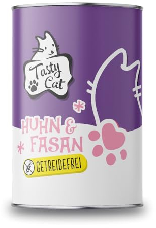 Tasty Cat Nassfutter für Katzen Huhn & Fasan 6 x 400g. | getreidefrei | zuckerfrei