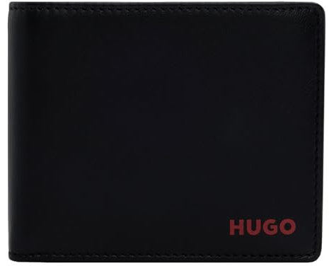 HUGO Herren Geldbörse Wallet Brieftasche Portemonnaie Subway Trifold, Farbe:Schwarz, Artikel:-002 black/red