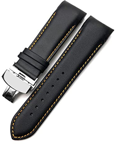 vkeid Echtes Lederarmband 22mm 23mm 24mm für Tissot T035 617 627 439 Braun Schwarz Kalbsleder Uhrenarmband Schmetterlingsverschluss