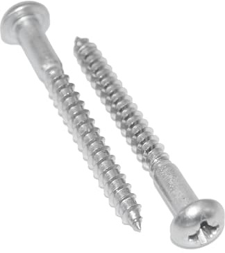 Lot de 20 vis à bois, 4 x 45 mm, en acier inoxydable A2/V2A, semi-circulaires, avec empreinte cruciforme, tête demi-ronde, Pozidrive PZ DIN 7996, inoxydables