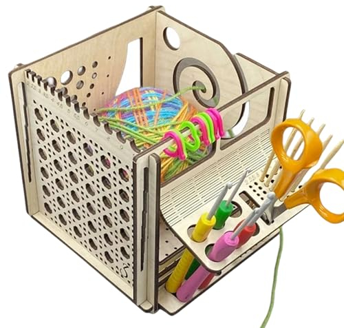 Cuencos De Crochet para Hilo | Cuenco Dispensador De Hilo De Madera Todo, Soporte Y Almacenamiento para Hilo De Ganchillo, Soporte para Tejer Artesanal, Regalo para Tejedores