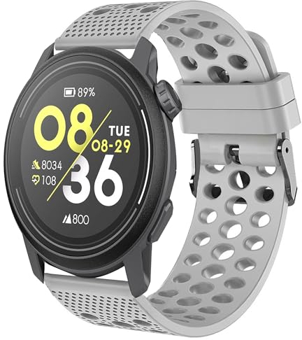 Blueshaweu 20mm 22mm Armband Kompatibel Für COROS Smartwatch, Weiches Sport Atmungsaktiv Silikon Ersatz Uhrenarmband Für Coros Pace 3/ PACE 2/ APEX 2 /APEX 2 Pro etc. Smartwatch (20mm, grau)