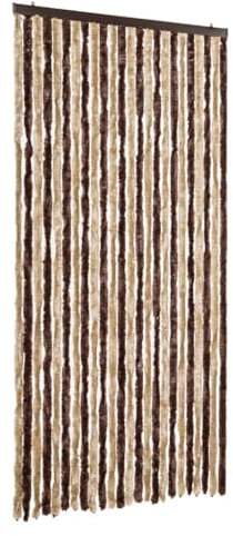 vidaXL Tenda Antimosche Beige e Marrone Chiaro 100x230 cm in Ciniglia