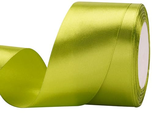 G2PLUS Salbeigrün Satinband 50mm, Breit Dekoration Geschenkband, 22m Schleifenband zum Bastel, Salbeigrün Satin Dekoband für Geschenkverpackung, Dekoration