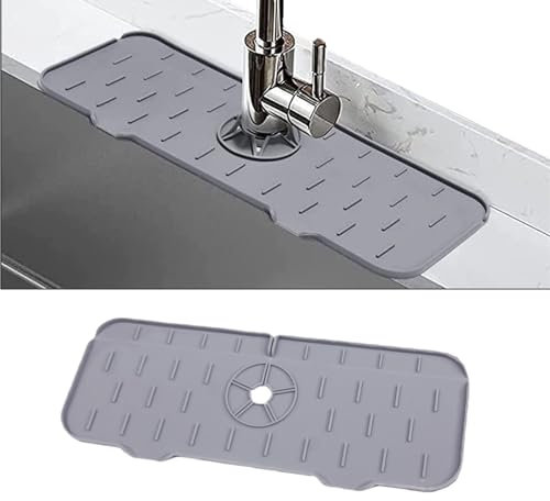 Molyorch Alfombrilla de Silicona para Grifo, Almohadilla de Secado, Tapete Absorbente para Grifo, La Cubierta de Salpicaduras del Fregadero de la Cocina Puede Proteger la Mesa del baño