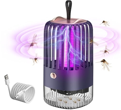 HOVCEH Insektenvernichter Elektrisch, 3 IN 1 Elektrisch Mückenlampe, Insektenvernichter, Mückenfalle Elektrisch, USB Insektenschutzmittel Moskito Killer UV Lampe für Mücken, Spinnen, Kakerlaken