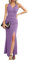 Laughido Abito da Cocktail da Donna, Maxi Abito da Festa, Abito Estivo, per Feste, Elegante, Bodycon, Lungo, da Sera, Lilla Chiaro, M