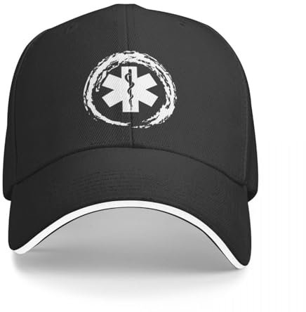 QIYAEUA Erwachsene EMS Star des Lebens EMT Hut Mode Baseballkappe Snapback Caps Hut Trucker Worker Cap Verstellbarer Fischerhut Sommergeschenk